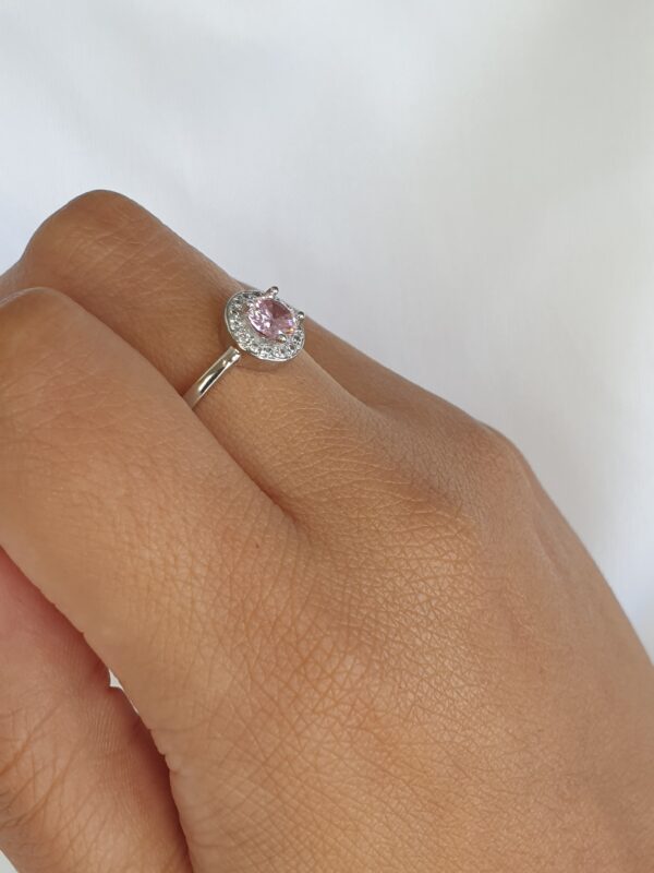 Sterling Silver Pink Cubic Zirconia Ring