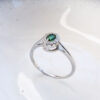 Sterling Silver Emerald Green Oval Ring