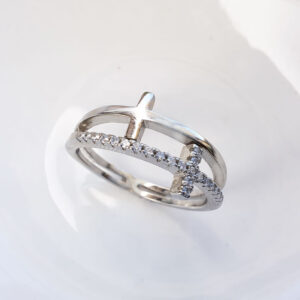 Sterling Silver double Cross ring