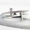 Sterling Silver & Cubic Zirconia double Cross ring