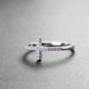 Sterling Silver & Cubic Zirconia delicate Cross Ring