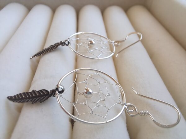 Sterling Silver Dream-Catcher Earrings