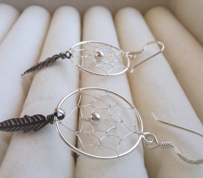 Sterling Silver Dream-Catcher Earrings